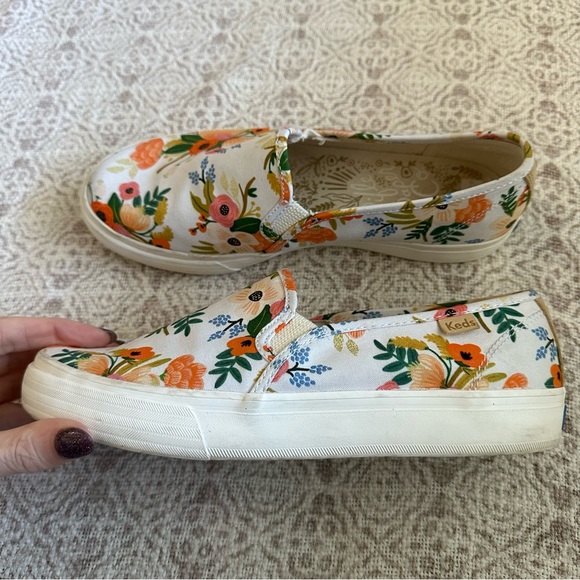 Keds X Rifle Paper Co Double Decker Meadow Slip On Sneakers - Picture 2 of 9
